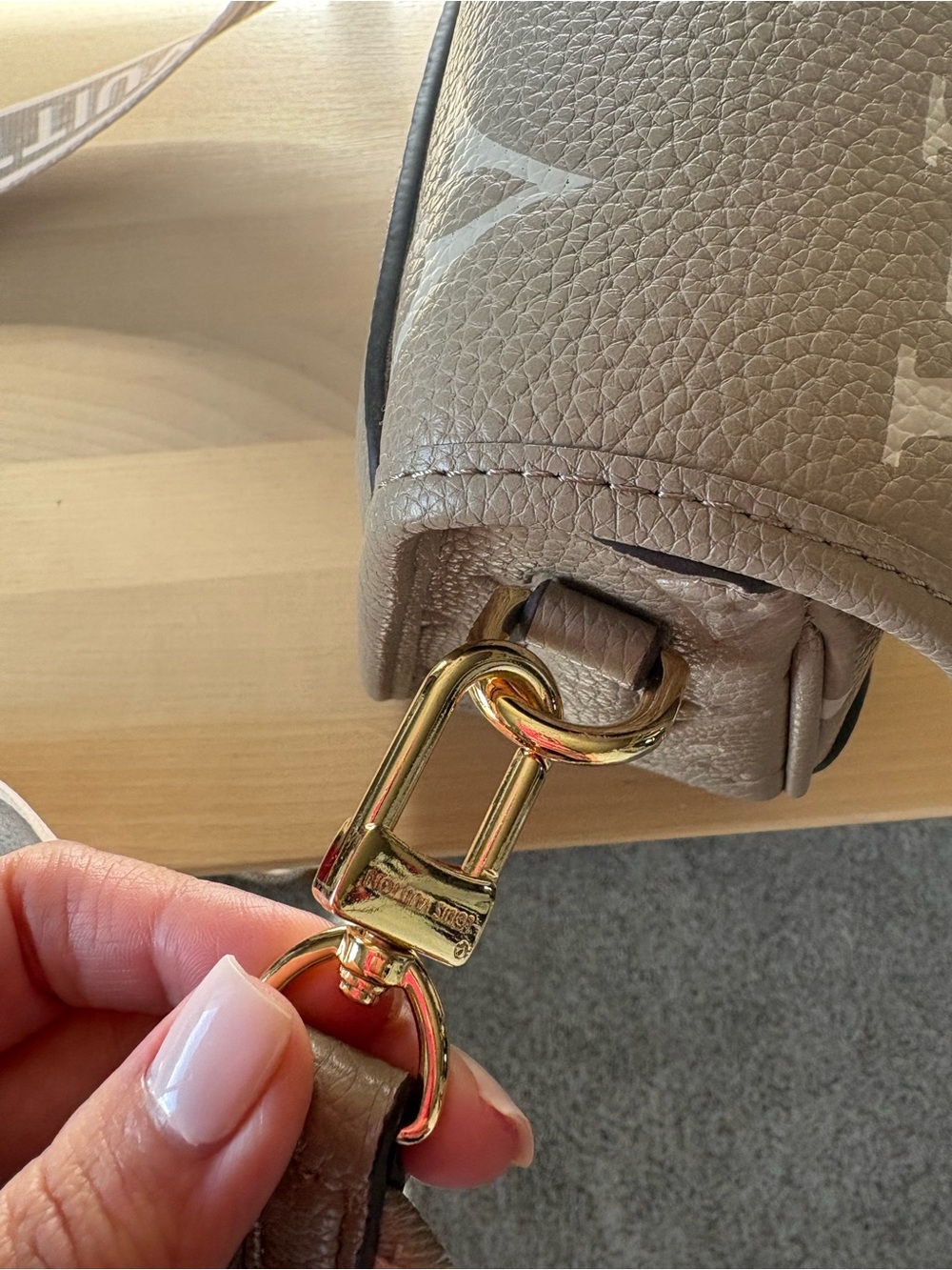 Louis Vuitton Taupe Monogram Crossbody Bag - Picture 5 of 7